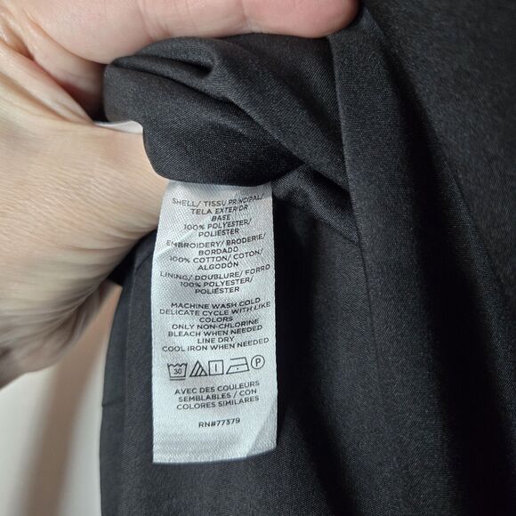 Ann Taylor Black Embroidered Ruffle Midi Skirt 2 - Picture 5 of 6